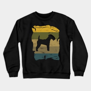 Lakeland Terrier Distressed Vintage Retro Silhouette Crewneck Sweatshirt